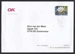 Netherlands: Cover, 2022, 1 Stamp, Water Lily Flower, Sent By OK Oil Company (traces Of Use) - Cartas & Documentos