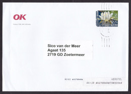 Netherlands: Cover, 2022, 1 Stamp, Water Lily Flower, Sent By OK Oil Company (traces Of Use) - Covers & Documents