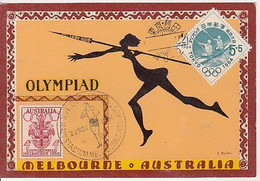 OLYMPIC GAMES, MELBOURNE'56 AND TOKYO'64, SPECIAL POSTCARD, OBLIT FDC, 1964, GERMANY - Ete 1956: Melbourne