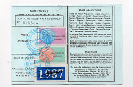 Saint Amans Soult (81 Tarn)  Carte De  Pêche  1987  Avec Timbres Fiscaux   (PPP38321) - Brieven En Documenten