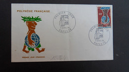 LETTRE TP PATA 1970 60F OBL.7 AVRIL 70 PAPEETE PREMIER JOUR - Covers & Documents