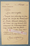 ● L.A.S 1932 Eugène LE MOUEL Poète Né Villedieu-les-Poêles (Manche) Comité André Theuriet - Chanlaine Lettre Autographe - Schriftsteller