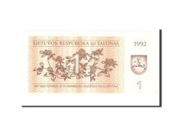 Billet, Lithuania, 1 (Talonas), 1992, Undated, KM:39, NEUF - Lituanie