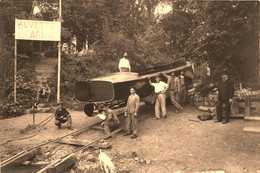 Paris 17ème * Carte Photo Photographe VERLEYE * Buvette Du Garage * Mise à L'eau D'un Bateau Canot Riva Bois - Distretto: 17