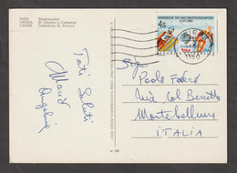 AUSTRIA:  1985  SCI  NORDICO  -  4 S. POLICROMO  (1630 )  SU  CARTOLINA  ILLUSTRATA  PER  L' ITALIA . - 1991-00 Cartas