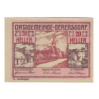 Billet, Autriche, Gerersdorf N.Ö. Ortsgemeinde, 20 Heller, Texte, 1920 - Autriche