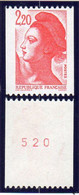 Liberté De Delacroix Roulettes 2,20 Paire 2379 Et 2379a Numéro Rouge 520 - Roulettes