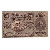 Billet, Autriche, Allentsteig N.Ö. Stadtgemeinde, 50 Heller, Texte, 1920 - Autriche