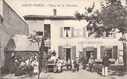 CPA FRANCE 69 "Saint Priest, Place De La Terrasse, Café Restaurant" - Saint Priest