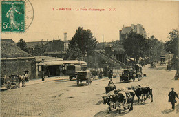 Pantin * Rue Et La Porte D'allemagne * Automobile Voiture Ancienne * Attelage - Pantin