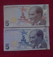 TURKEY, P 222a 222b , 5 Lira , 2009, UNC Neuf , 2 Notes - Turquie