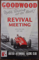 PROGRAMME 2001 GOODWOOD CHICHESTER SUSSEX REVIVAL MEETING BRITISH AUTOMOBILE RACING CLUB COURSES AUTOMOBILES - Automobile - F1