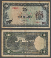 RHODESIA Banknote 10 DOLLARS 1973 Pick 33e F (NT#01) - Rhodesia