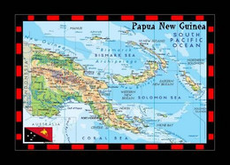 Papua New Guinea Country Map New Postcard * Carte Geographique * Landkarte - Papua New Guinea