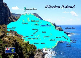 Pitcairn Island Map New Postcard * Carte Geographique * Landkarte - Pitcairn Islands