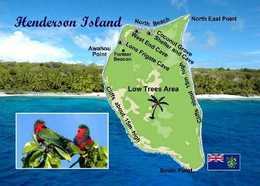 Pitcairn Henderson Island Map UNESCO New Postcard * Carte Geographique * Landkarte - Pitcairn Islands