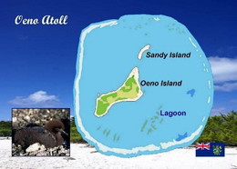 Pitcairn Oeno Atoll Map New Postcard * Carte Geographique * Landkarte - Pitcairn Islands