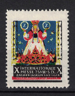 Croatia Yugoslavia 1928 Poster Stamp Vignette Reklamemarke X. Internationale Messe, Zagreb (Agram SHS), Volkskunst - Fantasy Labels