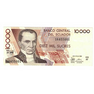 Billet, Équateur, 10,000 Sucres, 1988, 1988-07-30, KM:127a, SUP - Ecuador