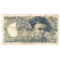 France, 50 Francs, Quentin De La Tour, 1990, G.60, TB, Fayette:67.16, KM:152e - 50 F 1976-1992 ''Quentin De La Tour''