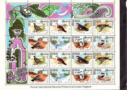 Dubai 1968 Birds Sheetlet Se-tenant Block Of 8 X 2 Sets  MNH Rare - Andere-Azië