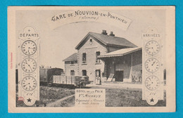 NOUVION EN PONTHIEU 80 ( LA GARE ) CARTE DE L'HOTEL DE LA PAIX VEUVE MICHAUX - Nouvion