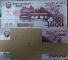 Korea Specimen 2008 1000won 100pcs 1 Bundle UNC 0000000 - Korea, North