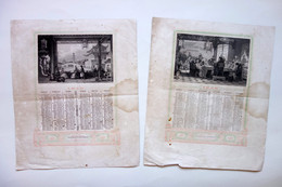 Calendario 1846 Due Incisioni Cina Vita Quotidiana Ripamonti Carpano 1846 - Unclassified