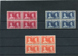 NEW ZEALAND - 1937  CORONATION SET BLOCK OF 4   MINT NH - Ongebruikt