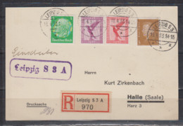 Dt.Reich R-Drucksache Leipzig 3 A/13.4.33 MiF 410,468 + Zusammendruck W 22 Nach Halle , Rs.Ak-o - Briefe U. Dokumente
