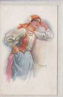 CPA ILLUSTRATIONS, SIGNED, USABAL- WOMAN IN FOLKLORE COSTUME - Usabal