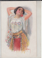 CPA ILLUSTRATIONS, SIGNED, USABAL- WOMAN IN FOLKLORE COSTUME - Usabal