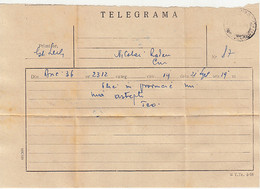 TELEGRAPH, TELEGRAMME SENT FROM BUCHAREST TO CLUJ, 1964, ROMANIA - Telegrafi