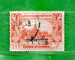 (Us3) ) BURMA, MYANMAR,° 1954 - Indépendance, USATO. Yvert. 60. Usati. - Myanmar (Burma 1948-...)