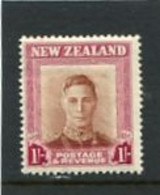 NEW ZEALAND - 1938  1s  BROWN AND RED   KGVI  MINT NH - Ongebruikt