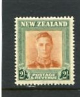 NEW ZEALAND - 1938  2s  ORANGE GREEN   KGVI  MINT - Unused Stamps