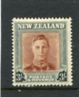 NEW ZEALAND - 1938  3s  BROWN GREY   KGVI  MINT - Ungebraucht