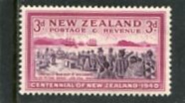 NEW ZEALAND - 1940  3d  CENTENNIAL  MINT NH - Ungebraucht