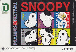 Carte Prépayée JAPON - BD COMICS - Chien SNOOPY - DOG JAPAN Peanuts Prepaid JR IO Card - 17582 - Fumetti