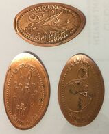62 SAINT-OMER LA COUPLE 3 PIÈCES ÉCRASÉES PENNY ELONGATED COINS MEDAILLE TOURISTIQUE MEDALS TOKENS MONNAIE - Souvenirmunten (elongated Coins)