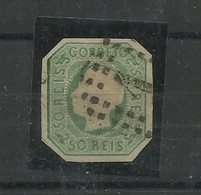 Portugal. 1862/4 D Luis # 17 50rs Verde Amarelo Usado  Limpo , Lt 401 - Gebraucht