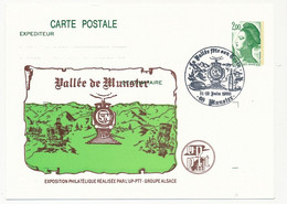 Entier CP 2,00 Liberté - Vallée De Münster - La Vallée Fête Son Train - 68 MUNSTER - 11/12 Juin 1968 - Bijgewerkte Postkaarten  (voor 1995)