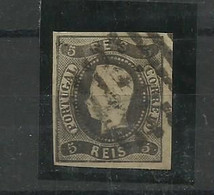 Portugal. 1866/7 D Luis Fita Curva N/dent. # 19  5rs Preto,usado Lt 4034 - Usati
