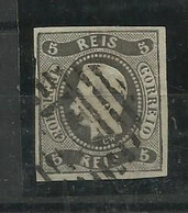 Portugal. 1866/7 D Luis Fita Curva N/dent. # 19  5rs Preto,usado Bonito Lt 406 - Used Stamps