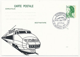 Entier CP 2,00 Liberté - 3ème Exposition Des Transports Terrestres (ill. TGV) - 03 ST GERMAIN DES FOSSES - 16 Avril 1988 - Bijgewerkte Postkaarten  (voor 1995)