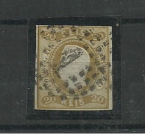 Portugal. 1866/7 D Luis Fita Curva N/dent. # 21 ,20rs Bistre Usado, 2ª Escolha  Lt  ,409 - Usati