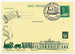 FRANCE - Entier Repiqué 0,80 Bequet - 3eme Expo Internationale De Modélisme Ferroviaire - 34 MONTPELLIER 27/28 Nov 1976 - Trenes