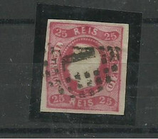 Portugal. 1866/7 D Luis Fita Curva N/dent. # 22 , 25rs Rosa  Usado,  Lt  ,413 - Gebruikt