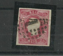 Portugal. 1866/7 D Luis Fita Curva N/dent. # 22 , 25rs Rosa  Usado,  Lt  ,413 - Oblitérés