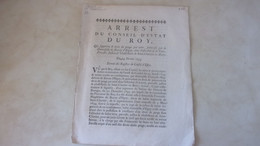 ♥️BERRY INDRE SAINT CHARTIER 1734 ARREST DU ROY CONCERNANT DROIT PEAGE DE TERRE BRECEY D ISIGNY CHATELLENIE♥️ - Historical Documents